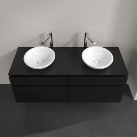 Тумба под раковину Villeroy & Boch Legato 140х55 см МДФ/ДСП черный матовый лак B59200PD