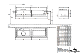 Тумба под раковину Villeroy & Boch Legato 160х38 см ДСП дуб аризона B59500VH