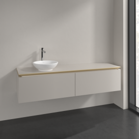 Тумба під раковину Villeroy & Boch Legato 160х38 см ДСП ніжно-сірий B59500VK