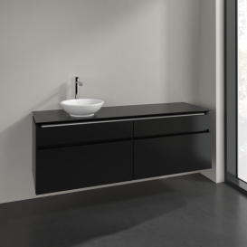 Тумба під раковину Villeroy&Boch Legato 160х55 см МДФ/ДСП чорний матовий лак B59600PD