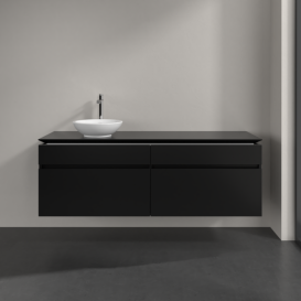 Тумба під раковину Villeroy&Boch Legato 160х55 см МДФ/ДСП чорний матовий лак B59600PD