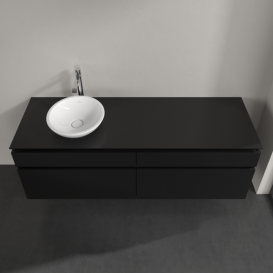 Тумба під раковину Villeroy&Boch Legato 160х55 см МДФ/ДСП чорний матовий лак B59600PD