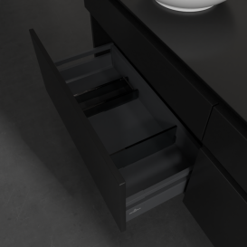 Тумба під раковину Villeroy&Boch Legato 160х55 см МДФ/ДСП чорний матовий лак B59600PD