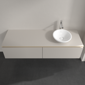 Тумба під раковину Villeroy & Boch Legato 160х38 см ДСП ніжно-сірий B59700VK