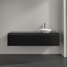 Тумба під раковину Villeroy&Boch Legato 160х38 см МДФ/ДСП чорний матовий лак B59700PD