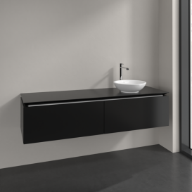 Тумба під раковину Villeroy&Boch Legato 160х38 см МДФ/ДСП чорний матовий лак B59700PD
