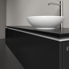 Тумба під раковину Villeroy&Boch Legato 160х38 см МДФ/ДСП чорний матовий лак B59700PD