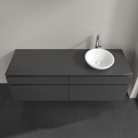 Тумба під раковину Villeroy & Boch Legato 160х55 см МДФ/ДСП глянсовий сірий B59800FP