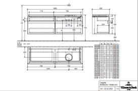 Тумба під раковину Villeroy & Boch Legato 160х55 см ДСП біле дерево B59800E8