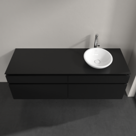 Тумба під раковину Villeroy&Boch Legato 160х55 см МДФ/ДСП чорний матовий лак B59800PD