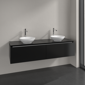 Тумба под раковину Villeroy & Boch Legato 160х38 см МДФ/ДСП черный матовый лак B59900PD