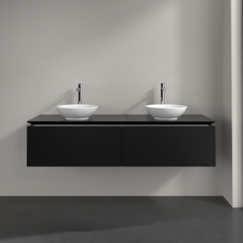 Тумба под раковину Villeroy & Boch Legato 160х38 см МДФ/ДСП черный матовый лак B59900PD