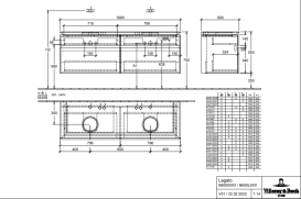 Тумба під раковину Villeroy & Boch Legato 160х55 см ДСП біле дерево B60000E8