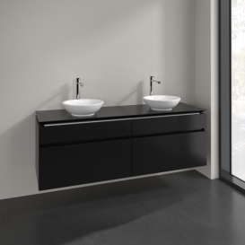 Тумба під раковину Villeroy&Boch Legato 160х55 см МДФ/ДСП чорний матовий лак B60000PD