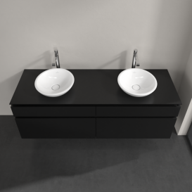 Тумба під раковину Villeroy&Boch Legato 160х55 см МДФ/ДСП чорний матовий лак B60000PD