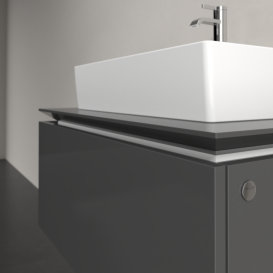 Тумба под раковину Villeroy & Boch Legato 80х38 см МДФ/ДСП глянцевый серый B60100FP