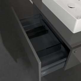 Тумба под раковину Villeroy & Boch Legato 80х38 см МДФ/ДСП глянцевый серый B60100FP