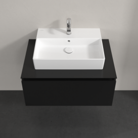 Тумба під раковину Villeroy&Boch Legato 80х38 см МДФ/ДСП чорний матовий лак B60100PD