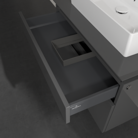 Тумба під раковину Villeroy & Boch Legato 80х55 см МДФ/ДСП глянсовий сірий B60200FP