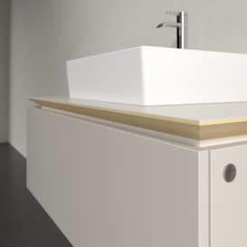 Тумба під раковину Villeroy & Boch Legato 100х38 см ДСП ніжно-сірий B60300VK