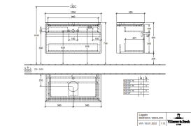 Тумба під раковину Villeroy & Boch Legato 100х55 см ДСП біле дерево B60400E8