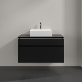 Тумба під раковину Villeroy&Boch Legato 100х55 см МДФ/ДСП чорний матовий лак B60400PD