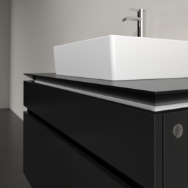 Тумба під раковину Villeroy&Boch Legato 100х55 см МДФ/ДСП чорний матовий лак B60400PD