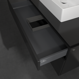 Тумба під раковину Villeroy&Boch Legato 100х55 см МДФ/ДСП чорний матовий лак B60400PD