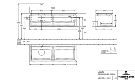 Тумба під раковину Villeroy & Boch Legato 140х38 см ДСП біле дерево B61300E8