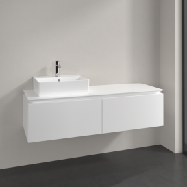 Тумба під раковину Villeroy & Boch Legato 140х38 см ДСП білий матовий B61300MS