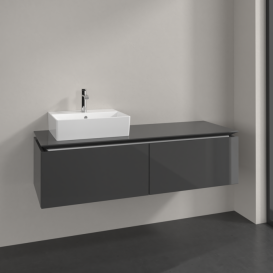 Тумба під раковину Villeroy & Boch Legato 140х38 см МДФ/ДСП глянсовий сірий B61300FP