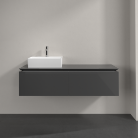 Тумба під раковину Villeroy & Boch Legato 140х38 см МДФ/ДСП глянсовий сірий B61300FP