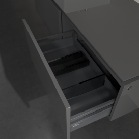 Тумба під раковину Villeroy & Boch Legato 140х38 см МДФ/ДСП глянсовий сірий B61300FP