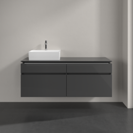 Тумба під раковину Villeroy & Boch Legato 140х55 см МДФ/ДСП глянсовий сірий B61400FP