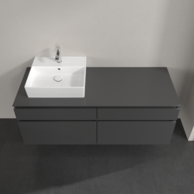 Тумба під раковину Villeroy & Boch Legato 140х55 см МДФ/ДСП глянсовий сірий B61400FP