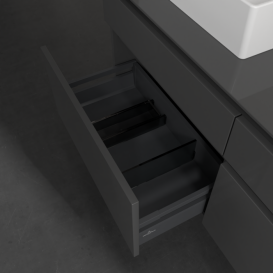 Тумба під раковину Villeroy & Boch Legato 140х55 см МДФ/ДСП глянсовий сірий B61400FP