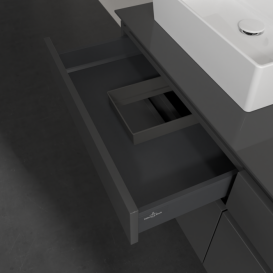 Тумба під раковину Villeroy & Boch Legato 140х55 см МДФ/ДСП глянсовий сірий B61400FP