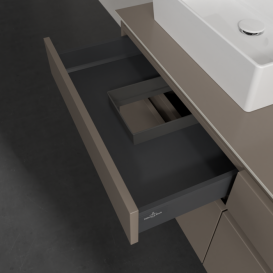 Тумба под раковину Villeroy & Boch Legato 140х55 см ДСП трюфель серый B61400VG