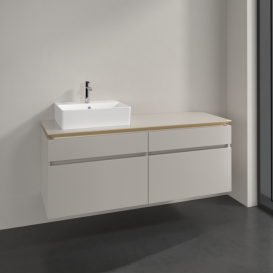 Тумба під раковину Villeroy & Boch Legato 140х55 см ДСП ніжно-сірий B61400VK