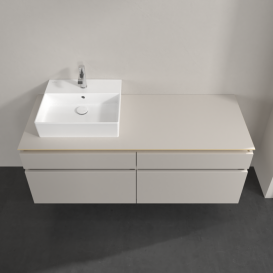 Тумба під раковину Villeroy & Boch Legato 140х55 см ДСП ніжно-сірий B61400VK