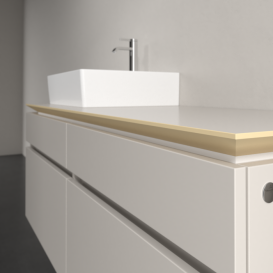 Тумба під раковину Villeroy & Boch Legato 140х55 см ДСП ніжно-сірий B61400VK