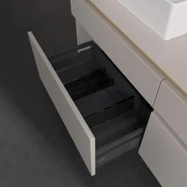 Тумба під раковину Villeroy & Boch Legato 140х55 см ДСП ніжно-сірий B61400VK