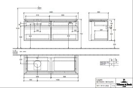 Тумба під раковину Villeroy & Boch Legato 140х55 см ДСП біле дерево B61400E8
