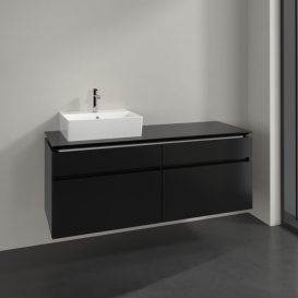 Тумба під раковину Villeroy&Boch Legato 140х55 см МДФ/ДСП чорний матовий лак B61400PD