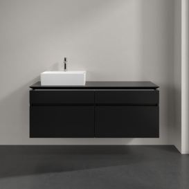 Тумба під раковину Villeroy&Boch Legato 140х55 см МДФ/ДСП чорний матовий лак B61400PD