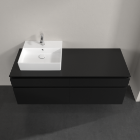 Тумба під раковину Villeroy&Boch Legato 140х55 см МДФ/ДСП чорний матовий лак B61400PD