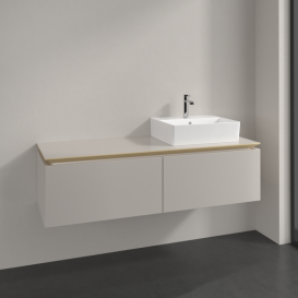 Тумба під раковину Villeroy & Boch Legato 140х38 см ДСП ніжно-сірий B61500VK