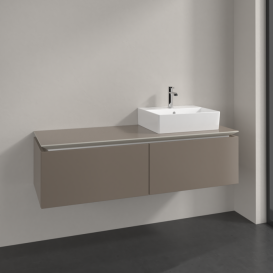 Тумба під раковину Villeroy & Boch Legato 140х38 см ДСП сірий трюфель B61500VG