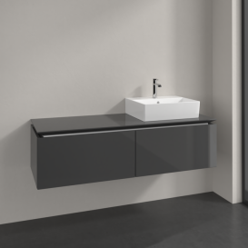 Тумба під раковину Villeroy & Boch Legato 140х38 см МДФ/ДСП глянсовий сірий B61500FP