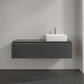 Тумба під раковину Villeroy & Boch Legato 140х38 см МДФ/ДСП глянсовий сірий B61500FP